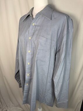 Dior Men’s Blue-Gray Microcheck Cotton Dress Shirt